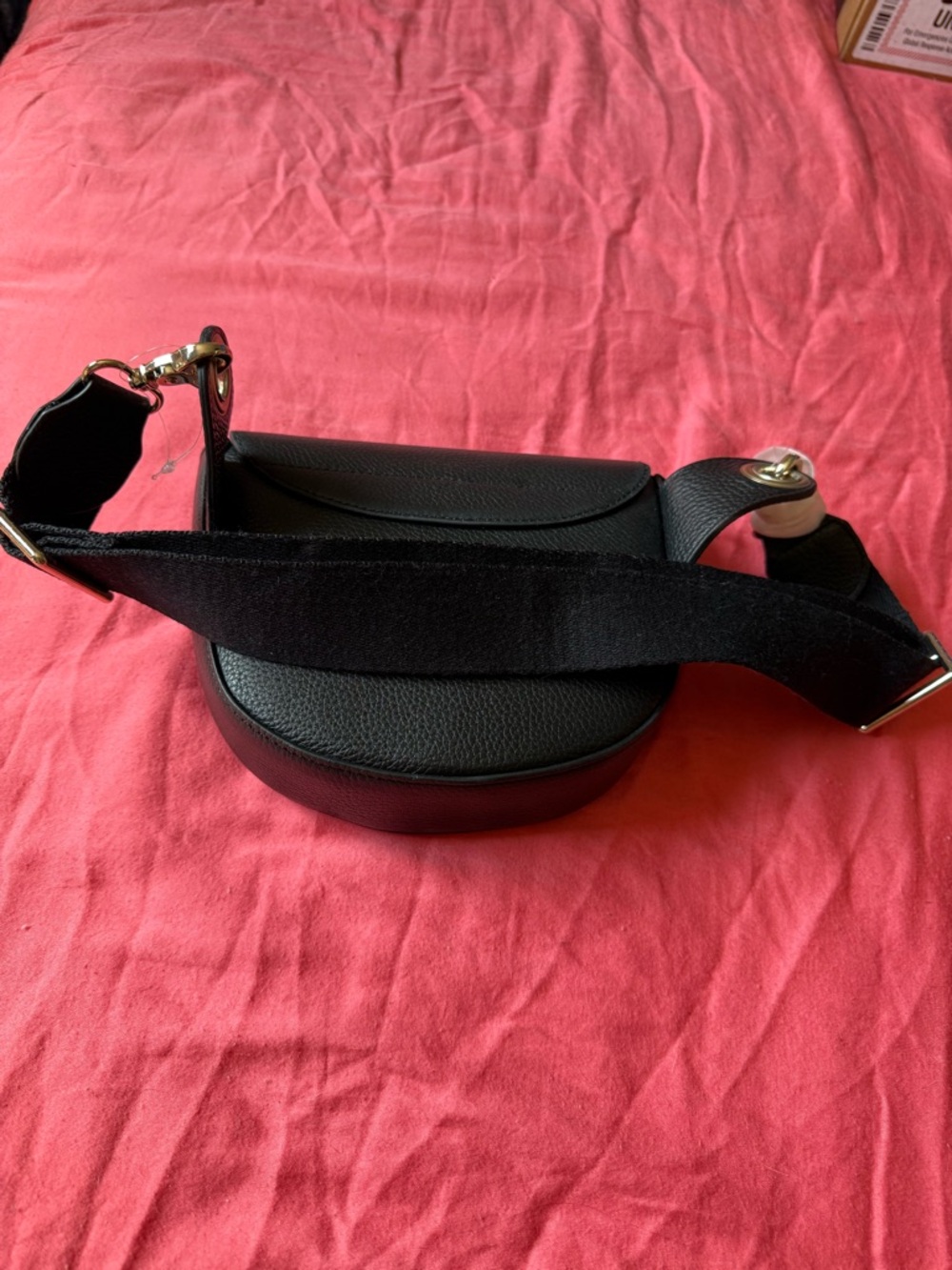 Saks Fifth Avenue Black Leather Crossbody Bag - Picture 6 of 14